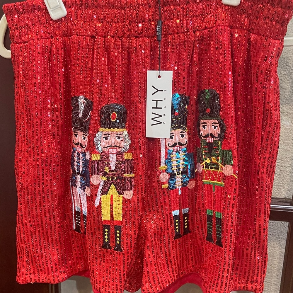Red Nutcracker Shorts